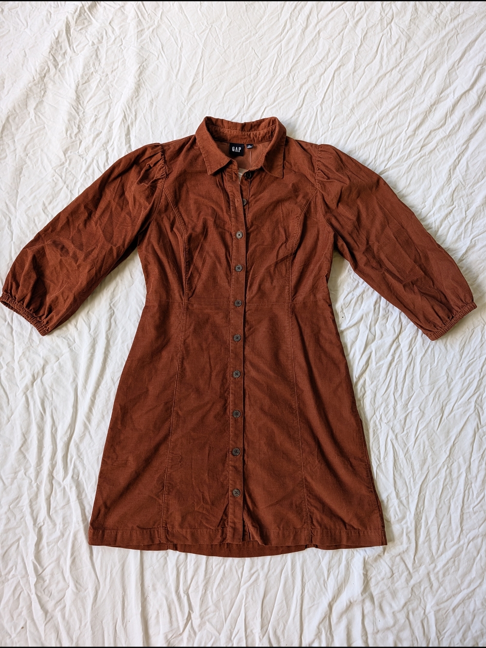 GAP NWT Corduroy Rust Button-Front Shirt Dress